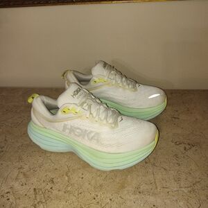 Hoka White and Mint Athletic Shoes